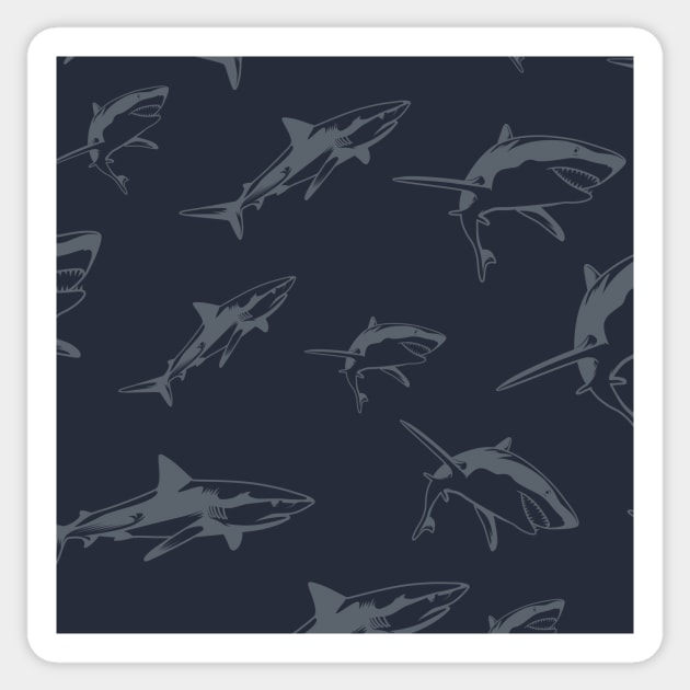 Shark Maritim nautical seamless pattern Sticker by star trek fanart and more